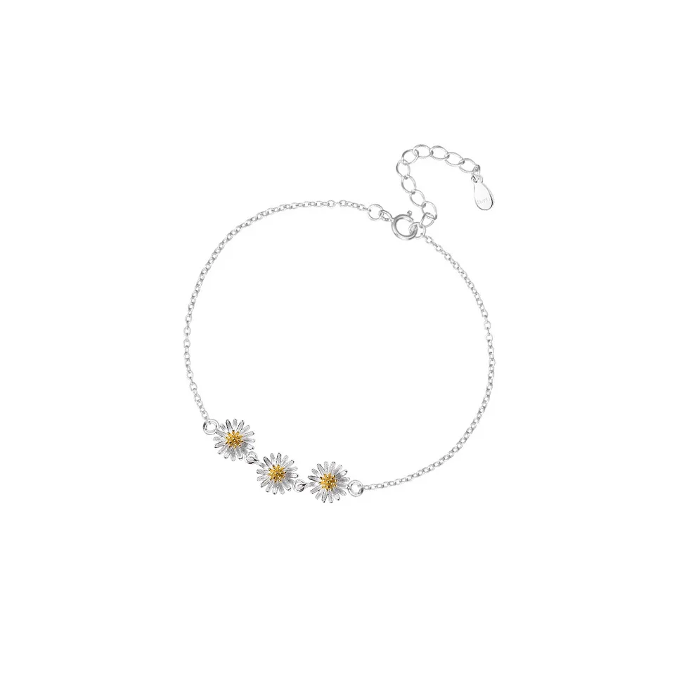 Queenberry Sterling Silver Daisy Flower Bead - 925 Silver Charm For 3mm European Bracelets & Necklaces - View #4