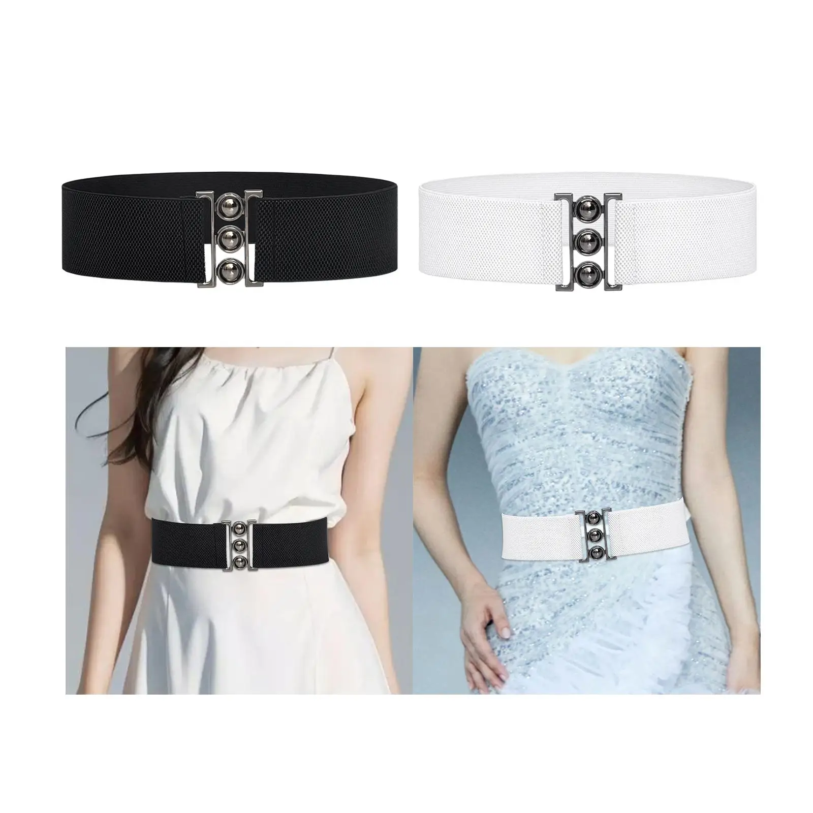 Women Elastic Waist Belt Stylish Wide Waist Belt Simple Decoration Girdle Lady Cinch for Party Street Dating Travel Commuting