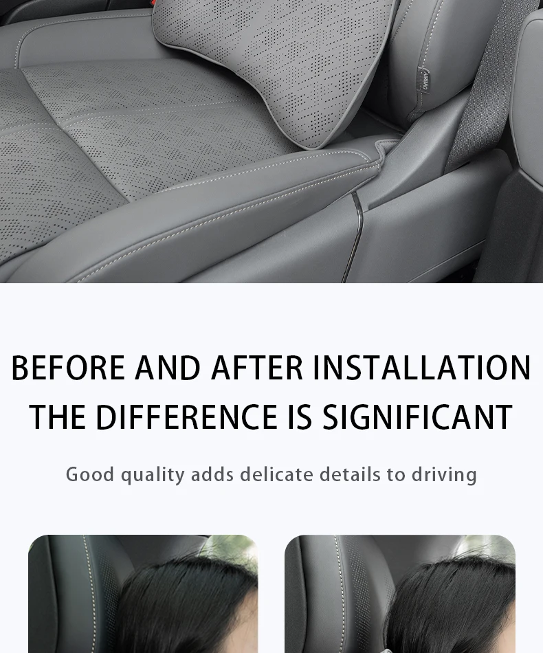 For ZEEKR 7X Leather neck pillow lumbar support Headrest cushion Fatigue relief