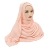 Châles en coton rayonne pour femmes musulmanes, Hijab Modal, écharpe unie, grande taille, Turban islamique, bandeau 190x85cm