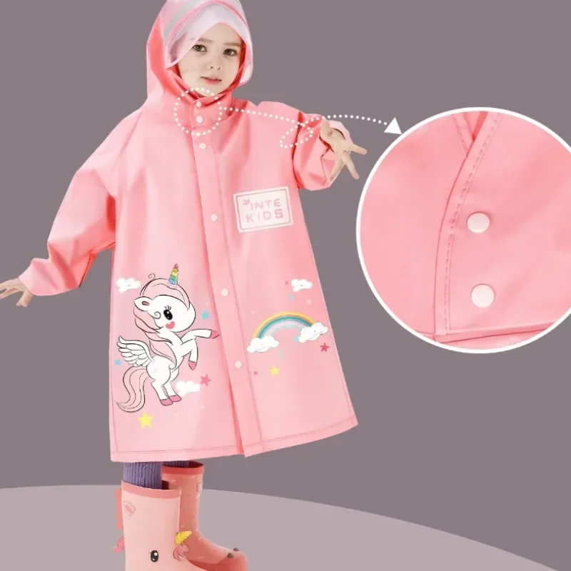 New Raincoat For Children Cartoon Kids Girls Rainproof Rain Coat Waterproof Poncho Boys Rainwear Kindergarten Baby Rainsuit I191472745