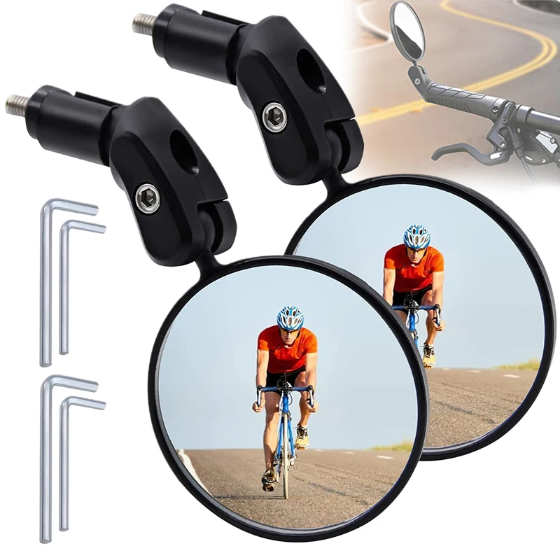 Bar End Bike Mirror Hd Mirror Bicycle Rearview Mirrors With Wider View
