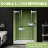 44-48 in.W X70 in.H Frameless Sliding Shower Door, Sliding Shower Door with 1/4" (6mm) Clear Tempered Glass, Matte Black Finish 2