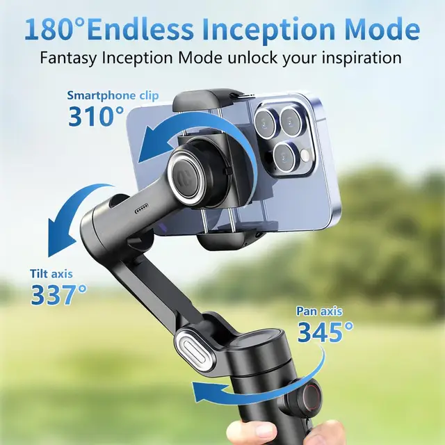 AOCHUAN 3-Axis Handheld Gimbal Stabilizer for Smartphone with Fill Light for iPhone Android Face Tracking Tiktok Vlog Smart XE 4