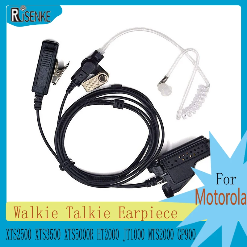 

RISENKE-Earpiece Headset for Motorola,XTS1500,XTS2500,XTS3000,XTS3500,XTS5000,XTS5000R,HT2000,JT1000,MTX9000,MTS2000,GP900 Radio