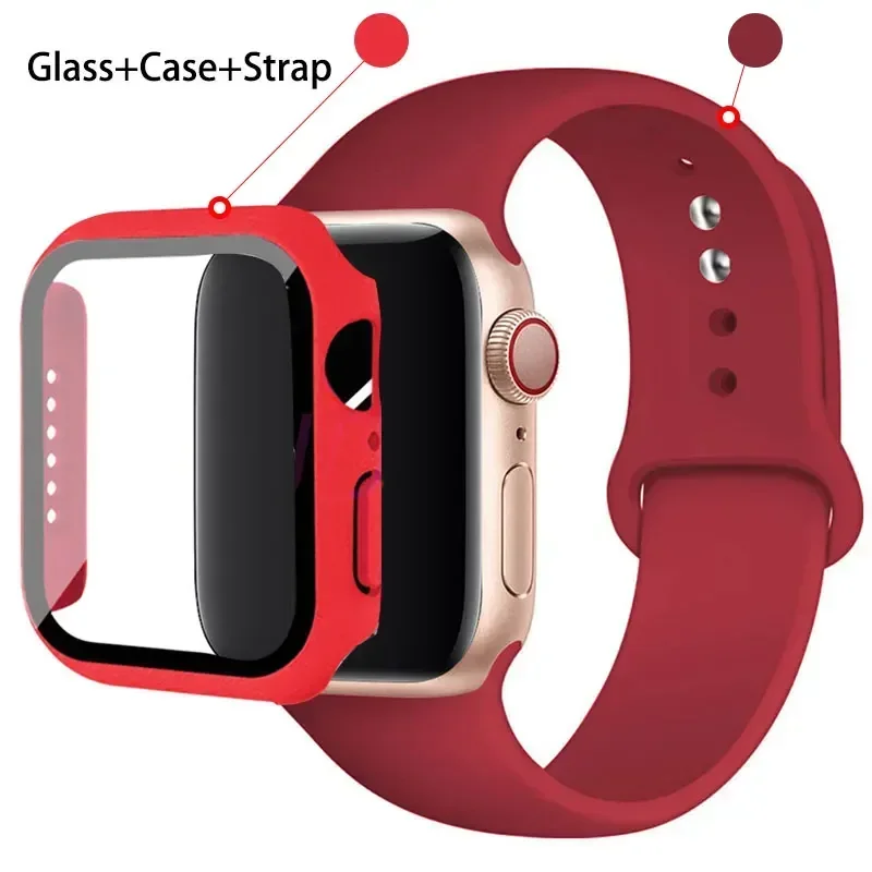 Premium Silicone Sport Band with Glass and Protective Case