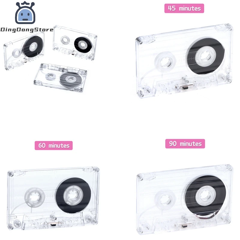 1Pc 60 Minutes Magnetic Audio Tape Standard Cassette Color Blank Tape Player Clear Case For Speech Music Recording