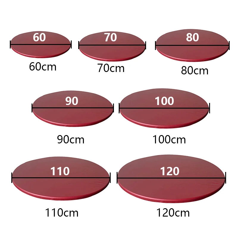 60-130cm Round Elastic Table Cover Protector Cloth Waterproof Oil-proof Dinning Table Cover Polyester Tablecloth Kitchen Supplie table cover tablecloth protector