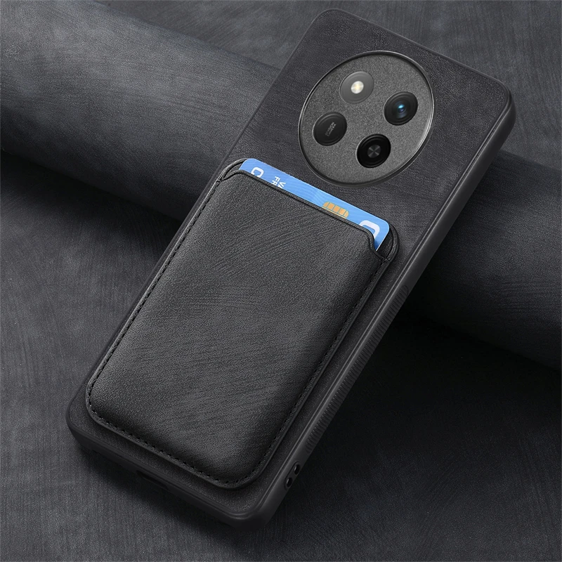 Luxury Leather Magnetic Wallet Case with Detachable Card Slot Cover