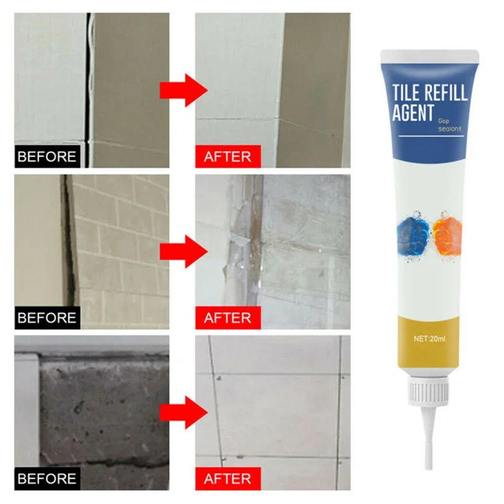 

1pc 20ml Waterproof Tile Gap Repair Agent White Tile Refill Grout Pen Mouldproof Filling Agents Wall Porcelain Bathroom Cleaner