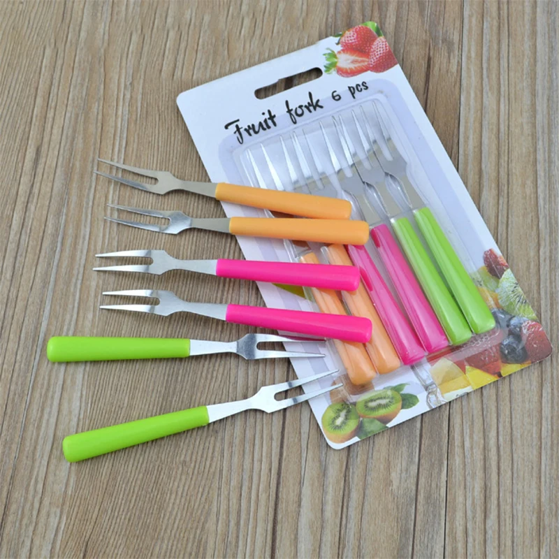 Fruit Fork 6Pcs Fruit Fork Stainless Steel Cake Dessert Forks Used For Cake Party Snail Restaurant
