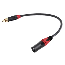Premium Shielded XLR to RCA Audio Extension Cable - High - Fidelity Adapter for Amplifiers, Mixers, and Microphones (XLR M - RD to RCA - RD)