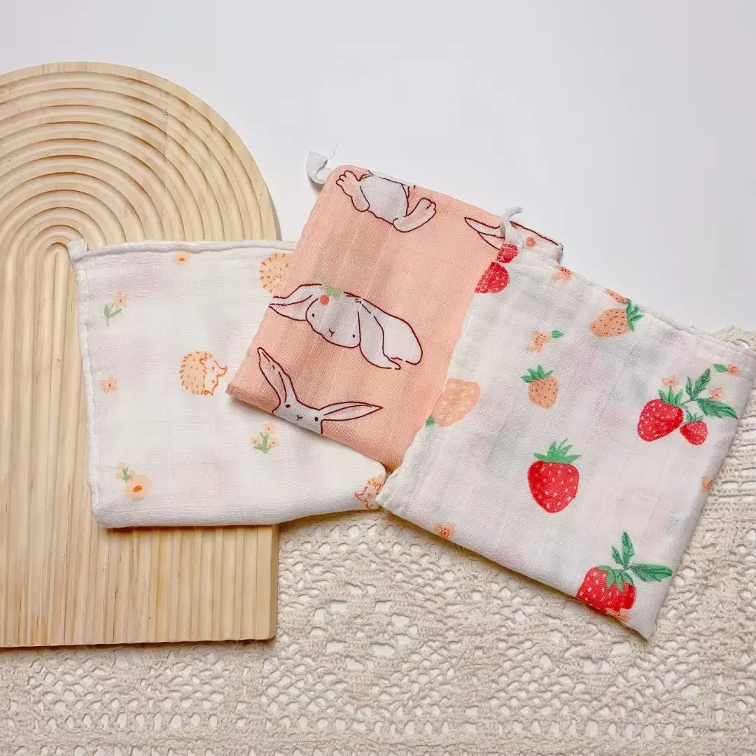 Bamboo Cotton Baby Towel Muslin Squares 4 Layer Gauze Baby Wash Face Shower Towel Newborn Items baby towel