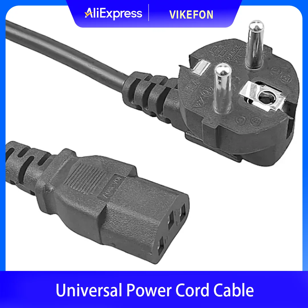 UE/EE. UU. Plug1.5m 5 pies 3 pines 18 AWG 60C 250V Cable de alimentación Universal para NEMA 5-15P a IEC320C13 negro PWC75A150 UE/EE. UU.