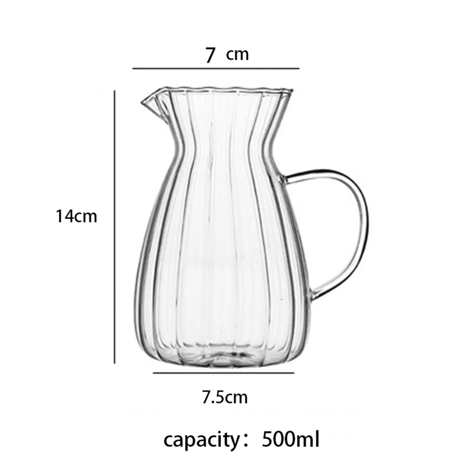 Glass Coffee Sharing Pot Japanese Style Heat Resistant Reusable Milk Jug Transparent for Home Office Shop Living Room Camping