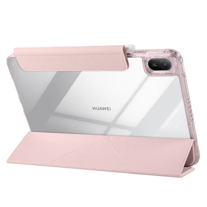 Premium PU Leather Magnetic Folding Case for 11-Inch Tablets - Sleek Acrylic Back Cover