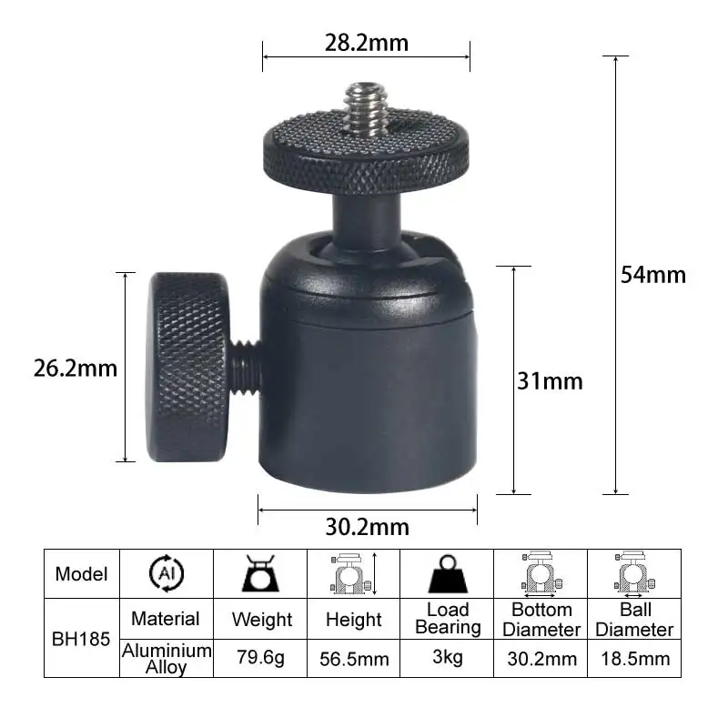 Metal Tripod Ballheads Mount Adapter Camera Photo 1/4 Mini Tripe Rotating Swivel Head For Phone Flash Holder Stand Accessories tripod ball head