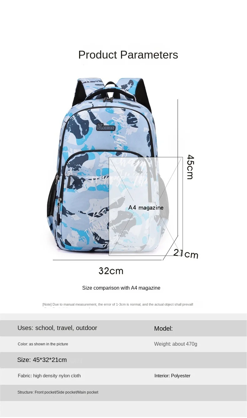 Heißer Verkauf, stilvoller Grund- und Mittelschüler-Rucksack für Jungen, Klassen 3 bis 6, superleichte doppelte Umhängetaschen – Detail 4