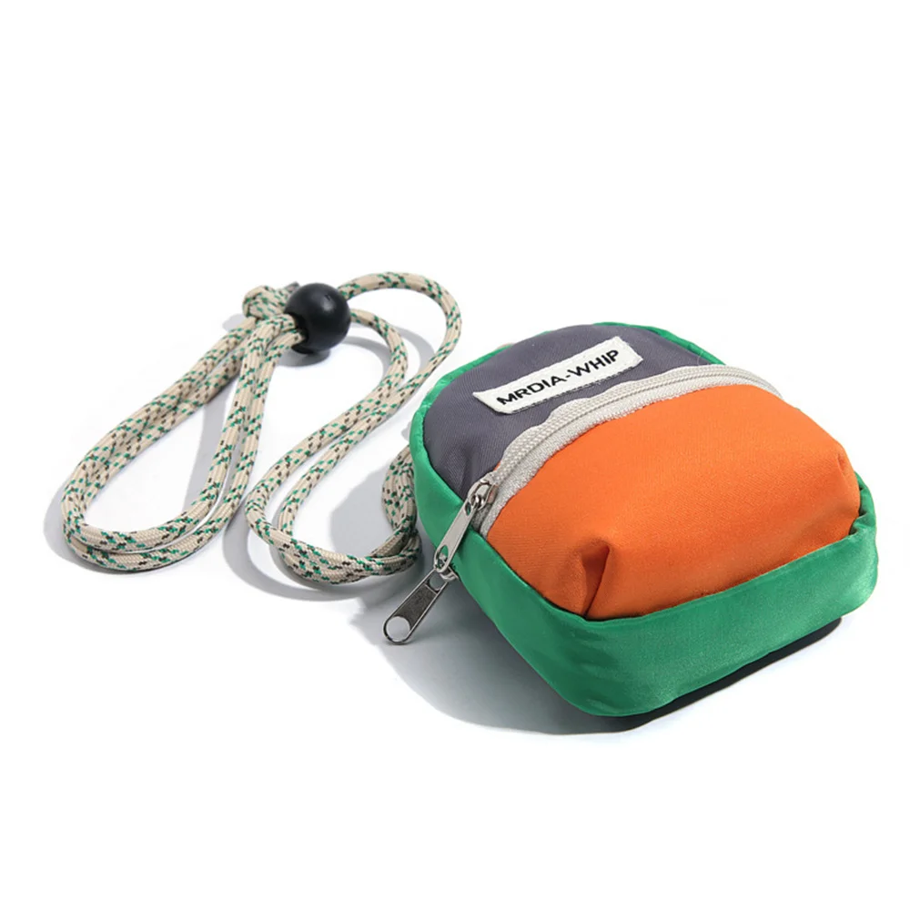 New Fashion Neck Hanging Coin Purse New Polyester Earphone Storage Bag Mini Wallet Anti-theft Contrasting Color Small Key Bag