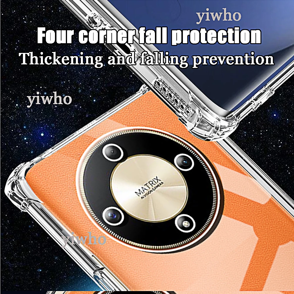 Shockproof Transparent Silicone Phone Case - Clear TPU Protective Back Cover