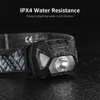 פנס ראש נטען באמצעות USB ב-6 מצבים, עמיד למים IPX4, פנסי LED עם אור אדום ירוק לדיג בחוץ 6