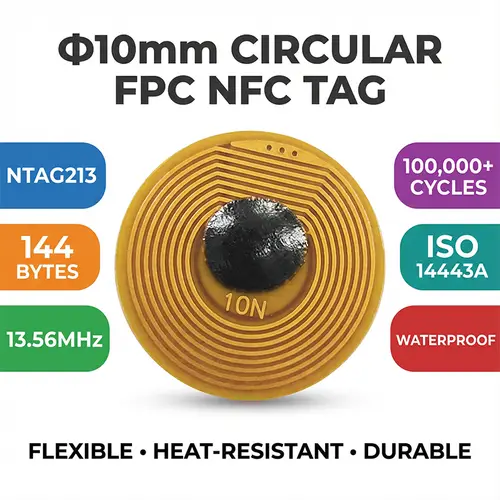 10mm Diameter High Temperature RFID NFC FPC Tags NXP NFC213 Mini Cards 13.56MHz Anti-Fake Anti-Metal Passive RF Card - Image 3