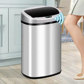 13-Gallon Smart Stainless Steel Trash Can 1