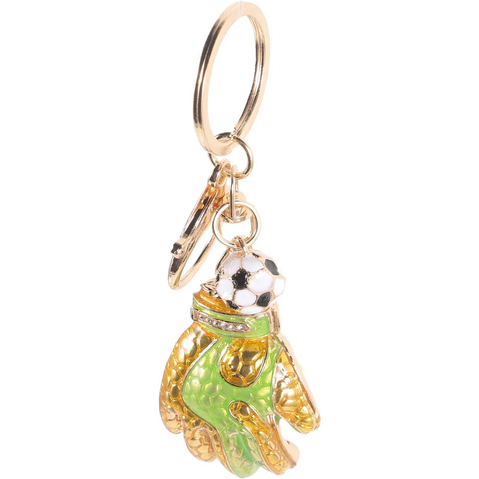 Golden Football Goalkeeper Gloves Keychain Lightweight Fine Workmanship Team Sports Souvenirs Gifts Decorative Pendant Backpack