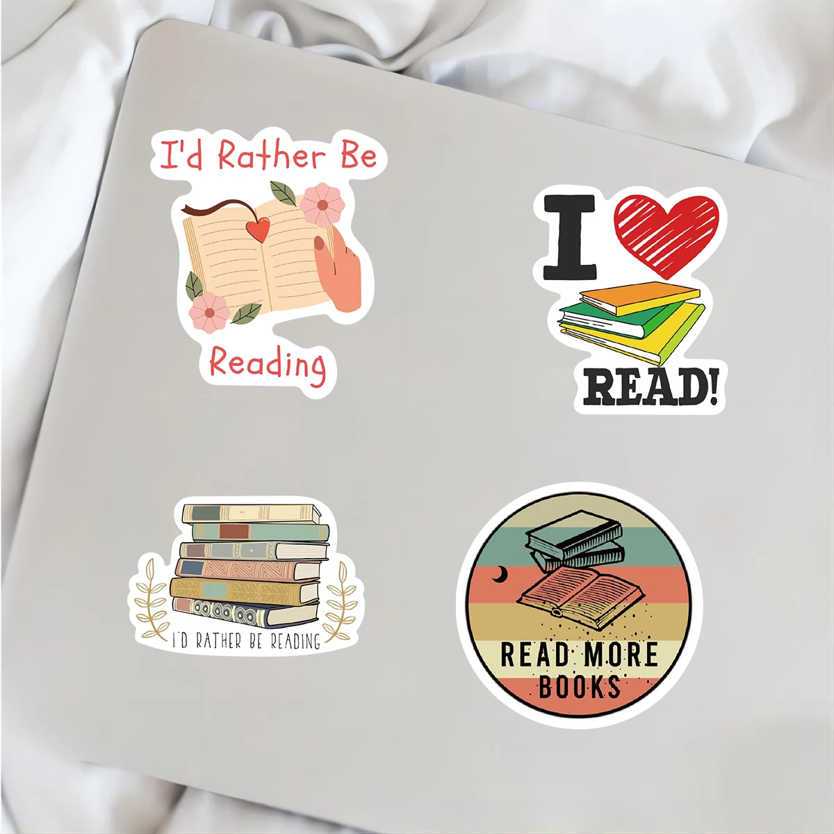 Cute Reading Stickers 50 Pcs,Library Sticker,Book Quote Accessories  Stickers for Adults Teens,Bulk Waterproof Vinyl Stickers for Kindle  Graffiti