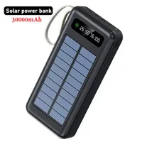 30000Mah-12000Mah Large Capacity Portable Charger Solar Power Bank Built-In 5 Outputs and 3 Inputs Cable for Mobile Phone Audio 1