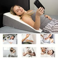 Oreiller compensé de lit pour dormir, dessus en mousse à mémoire de forme douce, cale d'oreiller triangulaire, positionneurs corporels pour l'élévation des jambes, soulagement du ronflement 6