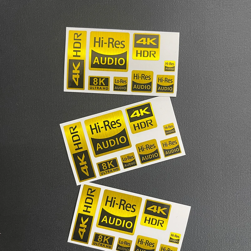 4K HDR Small Gold Label HD 8K Camera Camera Digital Player Display Decorative Faith DIY Headphone Sticker Spot