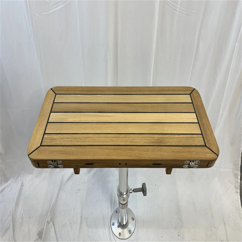 Plateau de table pliant EUDE Wing en teck 34/68 x 80 cm