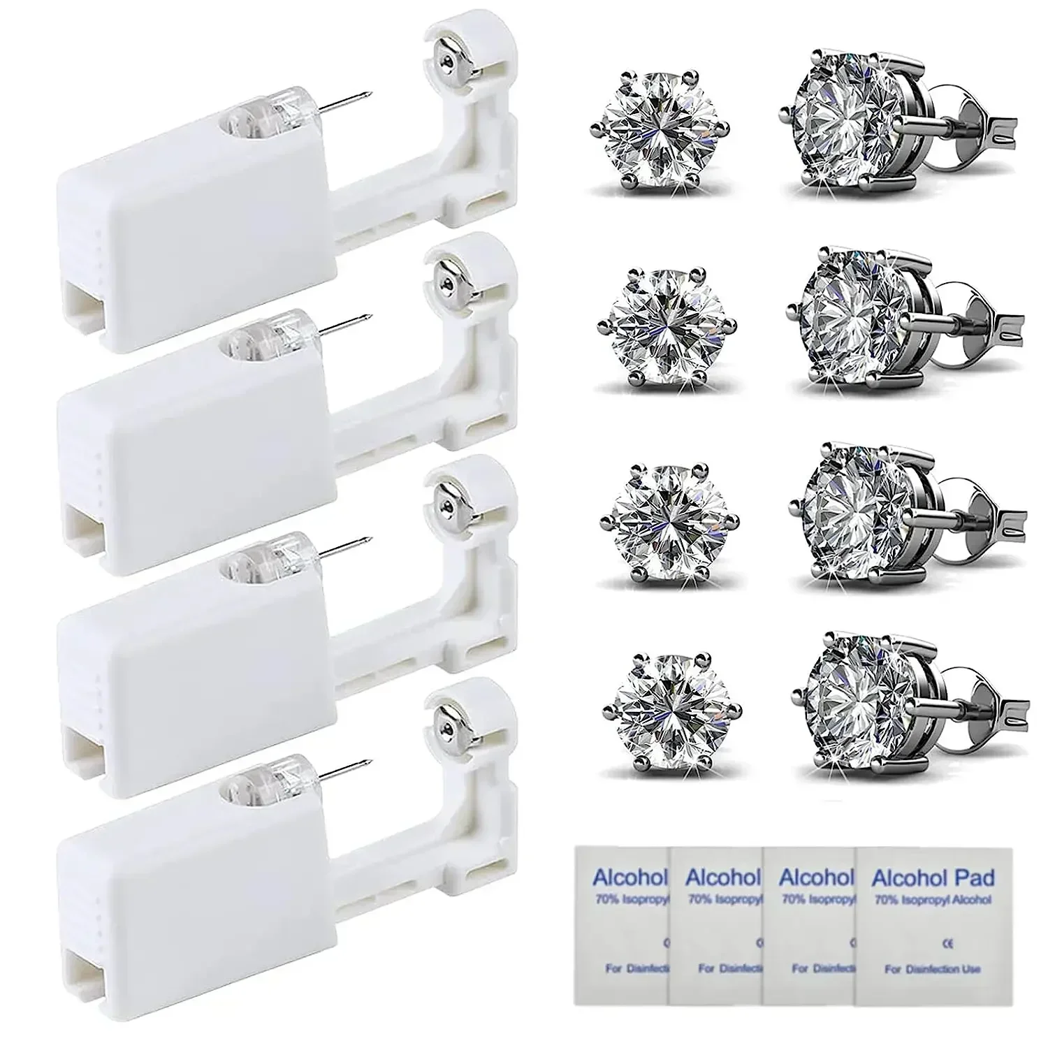 Safety Ear Piercing Gun Kit Disposable Disinfect Safety Earring Piercer Machine Studs Nose CLip Body Jewelry Piercing Tool 100pc