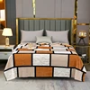 2024 New cross-border e-commerce plaid drawing a magic velvet printed blanket flannel milk velvet cover blanket 2