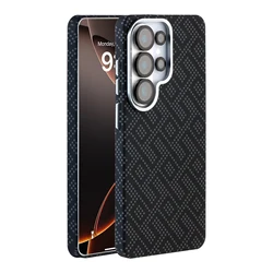 Luxurious Carbon Fiber Magnetic Armor Case with Wireless Charging Compatibility & Shockproof Protection - Galaxy S26 (9)