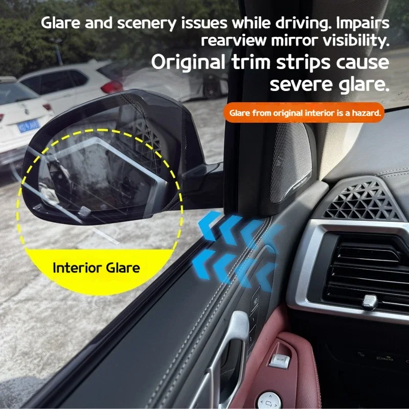 BMW X5 G05 2024-2025 계기판 중앙 제어판 에어컨 통풍구 표면용 ABS 카본 파이버 자동차 장식 스트립