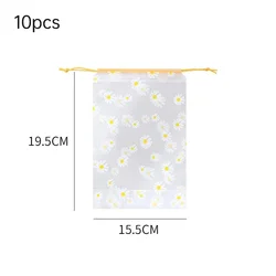 Set of 10 Clear Waterproof Drawstring Travel Bags for Cosmetics and Accessories (10PCs)