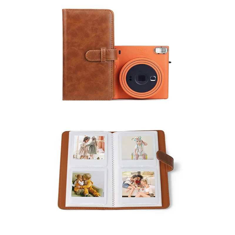 80/64 Pockets Retro PU Photo Album Fit For Instax Square Film For Fujifilm SQ1 SQ6 SQ20 SQ10 SP3 Camera Accessories photo album book
