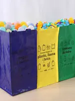 Recycling Sorting Bags with Handle as Glass Plastic Paper - Set of 3， Household garbage bin, garbage basket 1