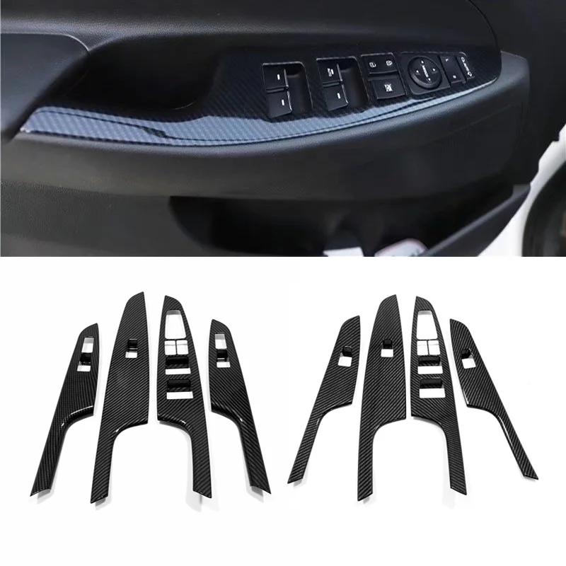LHD для Hyundai Tucson 2015 2016 2017 2018 2019 2020 ABS углеволоконный автомобильный дверь подлокотник окно переключатель кнопка подъемная Панель рамка
