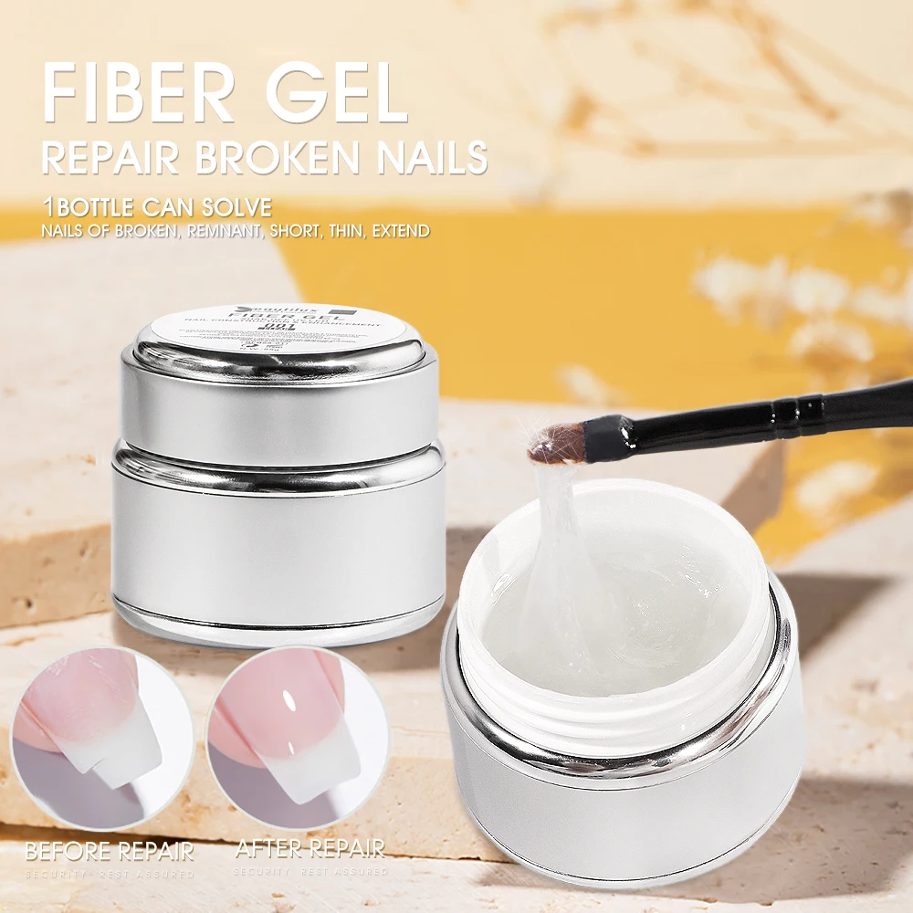 Fiber Gel 55g Fiberglass Builder Nail Gel Polish for Reparing Broken