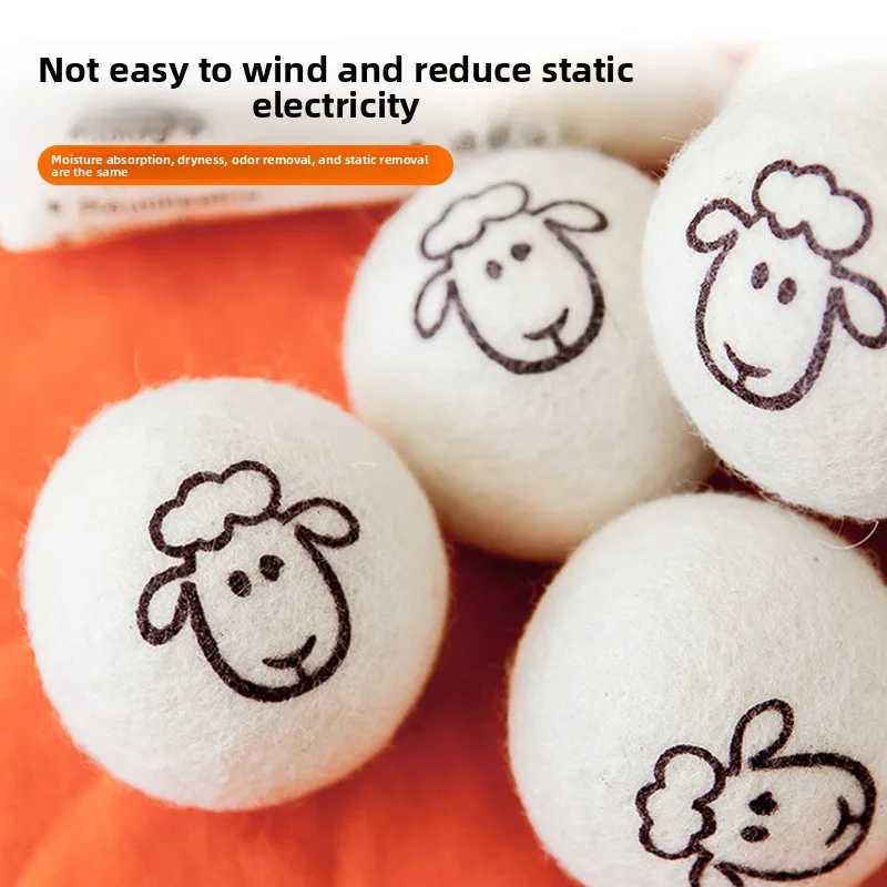 Reusable Anti-Wrinkle Dryer Balls Set, Special Non-Tangle Laundry Balls for Effective Wrinkle Prevention, Wool Dryer Discs for