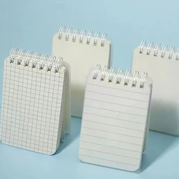 Notebook portatile bianco da 80 pagine/BenA7, mini notebook portatile, quaderno a matrice di punti con griglia a righe vuota