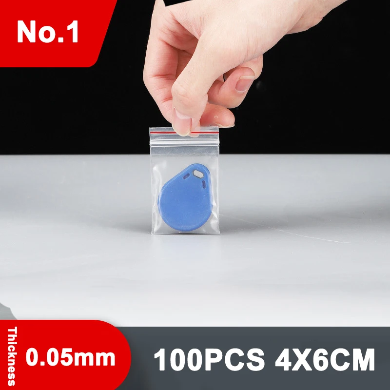 100P Self-sealing Pocket Zipper Lock Plastic Bag Can Be Repeatedly Closed Transparent Storage Fresh-keeping Packaging Bag 0.05mm 3