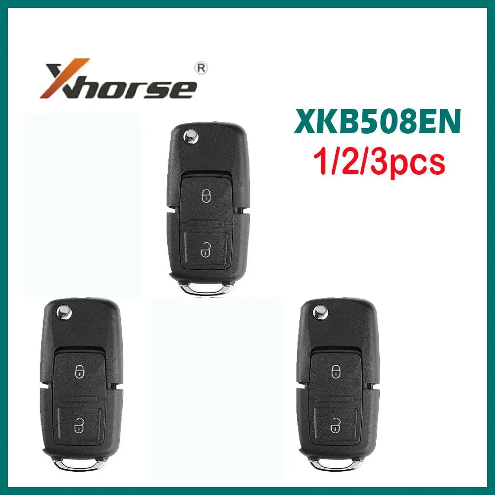 

1/2/3 шт./партия автомобильный пульт дистанционного управления XHORSE XKB508EN Провод Универсальный пульт дистанционного управления B5 стиль 2 кнопки для VVDI ключ инструмент VVDI2 английская версия