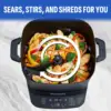 DELUXE 7.5 Quart Digital Multi-Cooker with Automatic Paddle to Stir and Shred, 9 in 1 programmable presets to Sauté, Sear, and B 3
