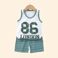 Ensemble de vêtements d'été en coton émaillé pour enfants, Économie et shorts pour bébés, haut en fibre précieuse, garçons et filles 3
