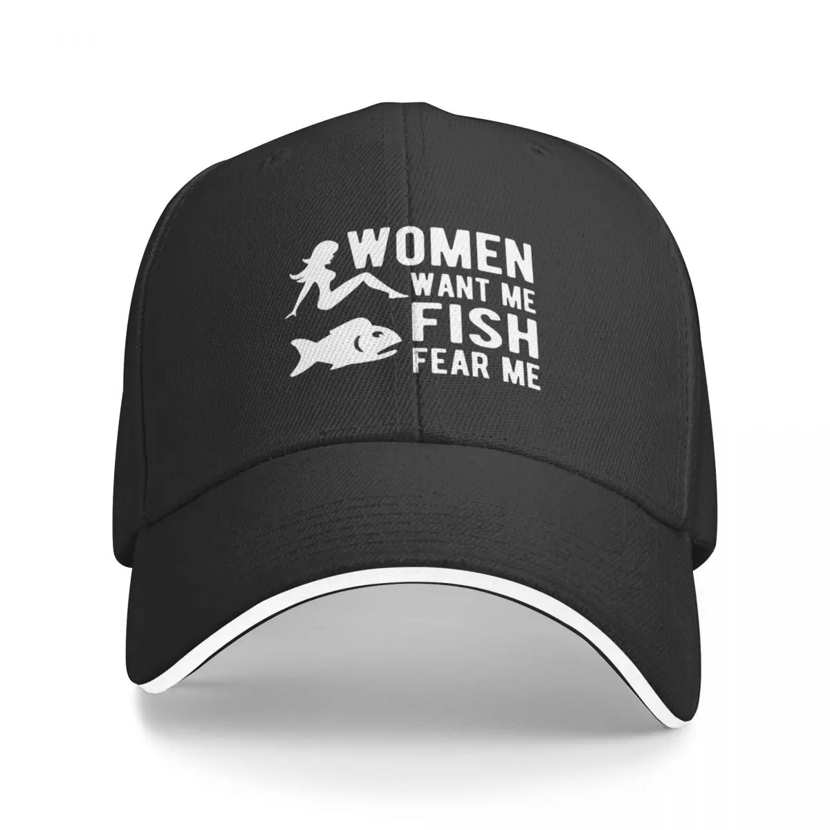 

New Women want me fish fear me Baseball Cap fishing hat Anime Hat Trucker Hat Cap Women's Men's
