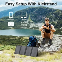 Panneau solaire portable pliable MHPOWOS 60W, chargeur de batterie solaire pour Powerbank avec sortie USB C haute puissance, sortie DC pour le camping, le téléphone, le camping-car 4